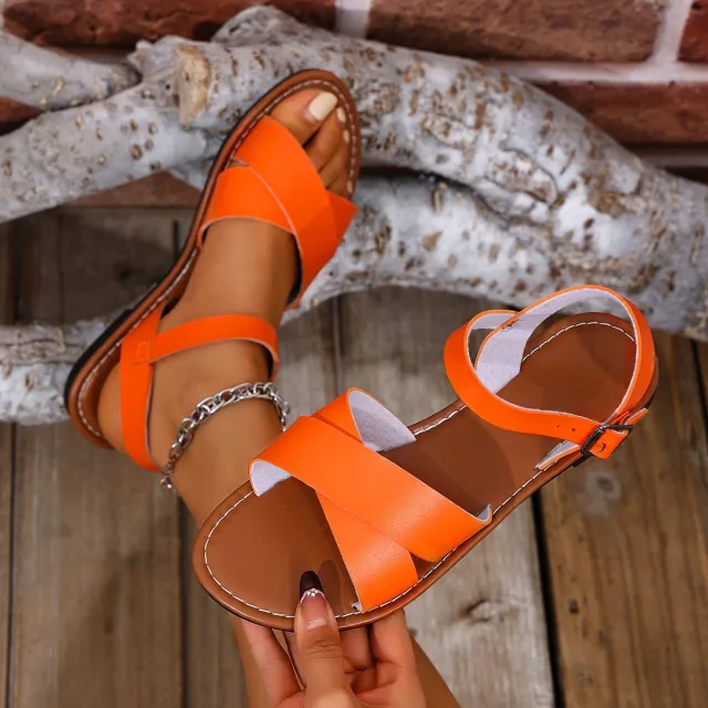 Flat Stylish Beach Ankle strap Sandals Red - Shop at LoveMi
