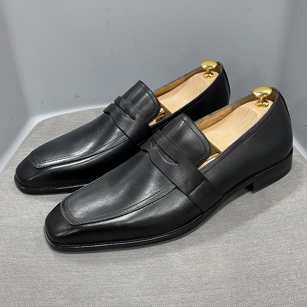 Title 14, Classic Italian Style Loafers Leather Business ...