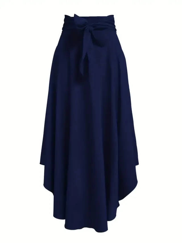 Casual Women's Midi Skirt Ruffled Skirt Dark Blue - Shop at LoveMi