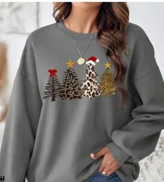 Women's Tops Santa Claus Graphic Print Crew Neck Raglan Long-sleeved T-shirt Women's Sweater - 3 Colors - View 1