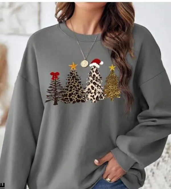 Women's Tops Santa Claus Graphic Print Crew Neck Raglan Long sleeved T shirt Women's Sweater 3 Colors - Shop at LoveMi