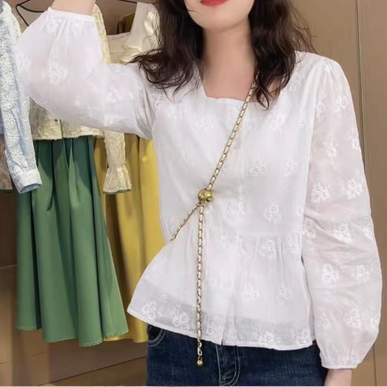 Floral Embroidered Long Sleeve Shirt