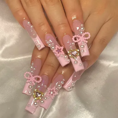 Women's Love Diamond Bow Wear Nail Tip