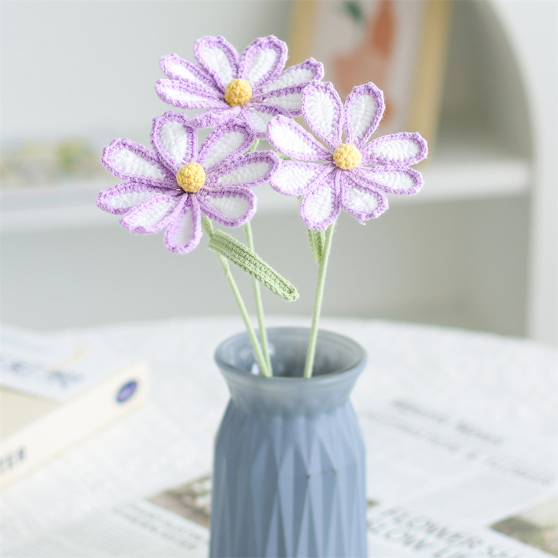 Hand-knitted Finished Yarn Bouquet Of Knitted Artificial Flowers 81