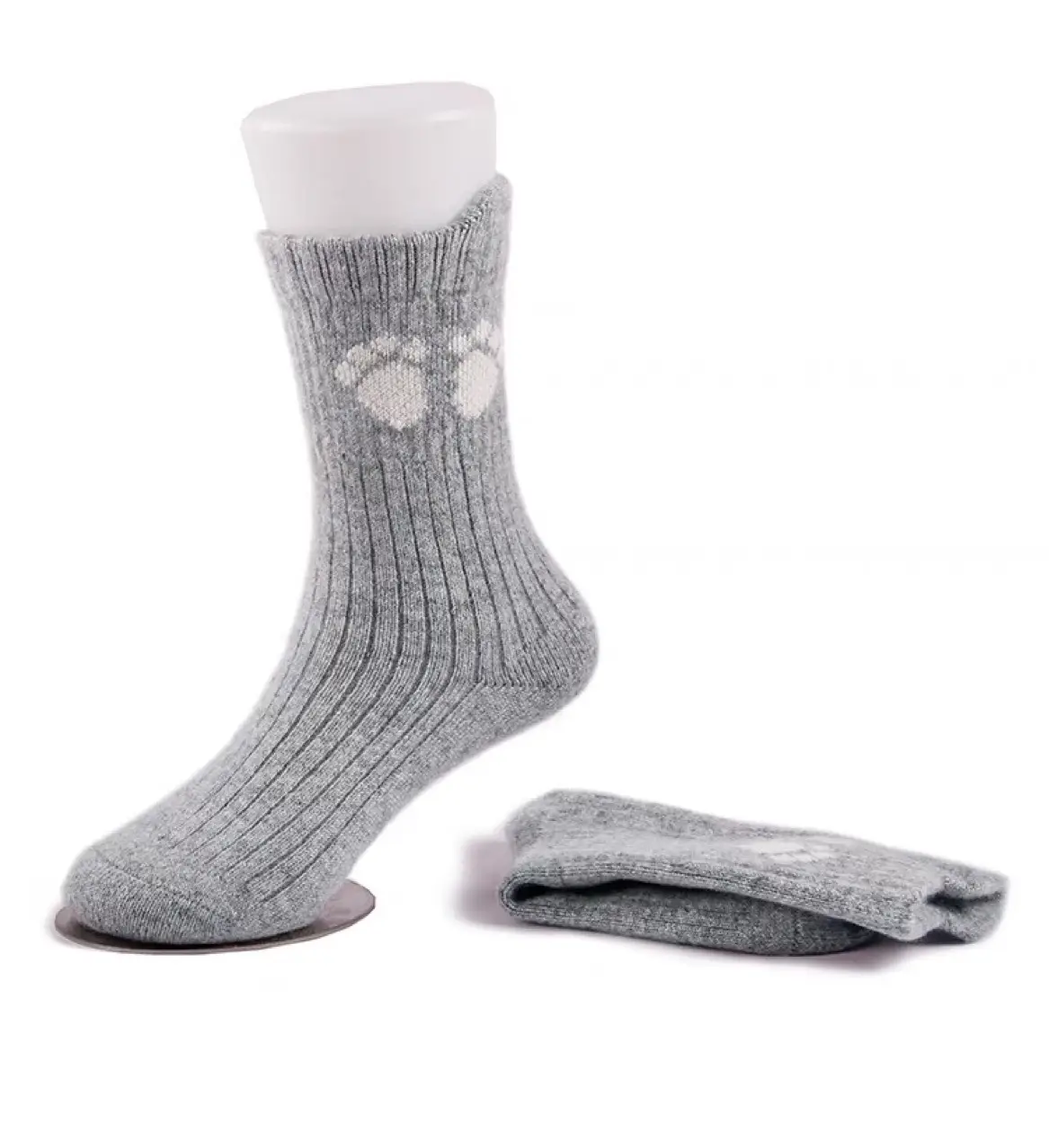 Children's Mid-calf Pure Cashmere Socks Solid Color
