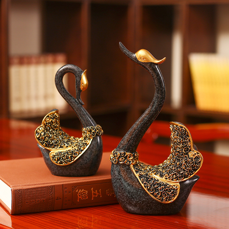 European-style Long Neck Goose Living Room Home Crafts Decorations - 2