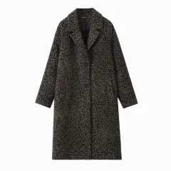 Women's Loose Casual Blended Printed Coat - Picture Color-S - View 1