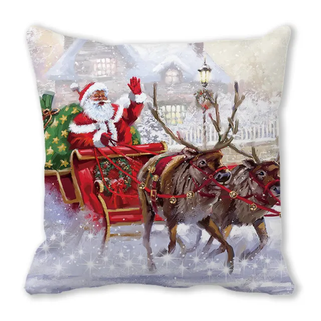 Merry Christmas Christmas Encryption Peach Skin Fabric Home Decoration Sofa Cushion Pillow 21 - Shop at LoveMi