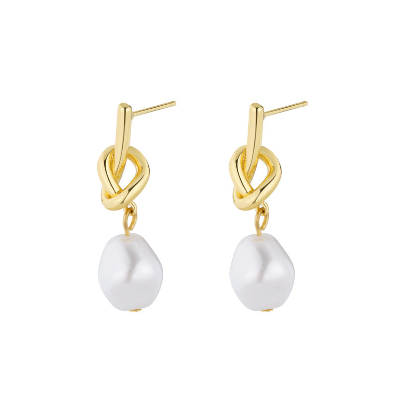 Womens French Vintage Baroque Pearl Earrings