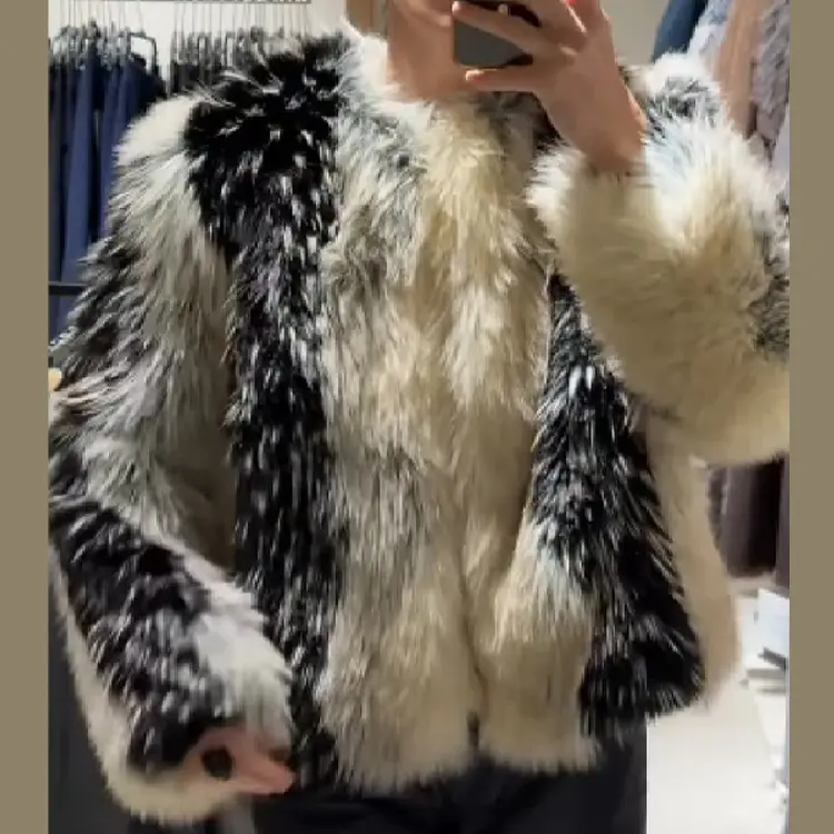 Arrival Multi-Color Short Fur Coat Trendy Padded