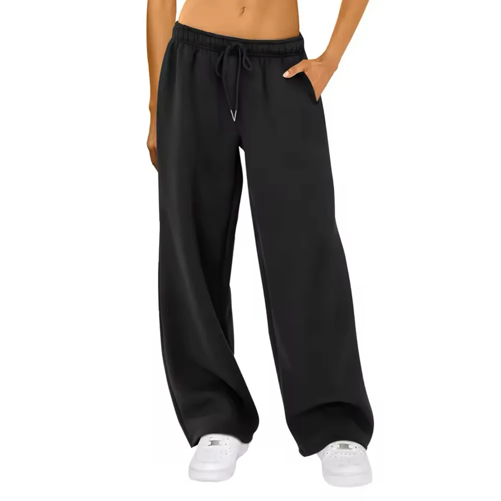Women's New Casual Loose Track Sweatpants - Black