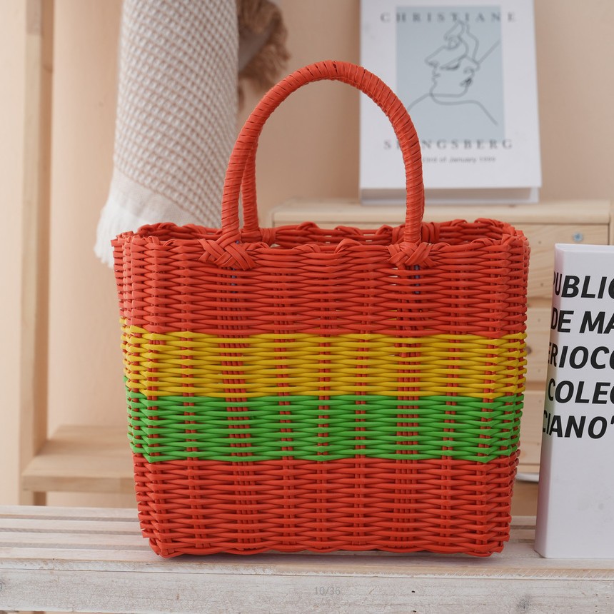 Handheld Plastic Woven Storage Basket