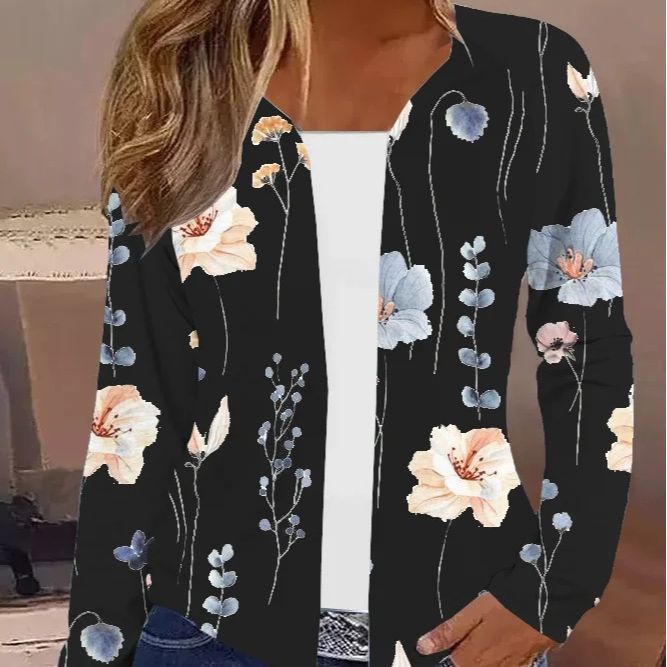 Women's Fashion Casual Printing Long Sleeve T-shirt Jacket