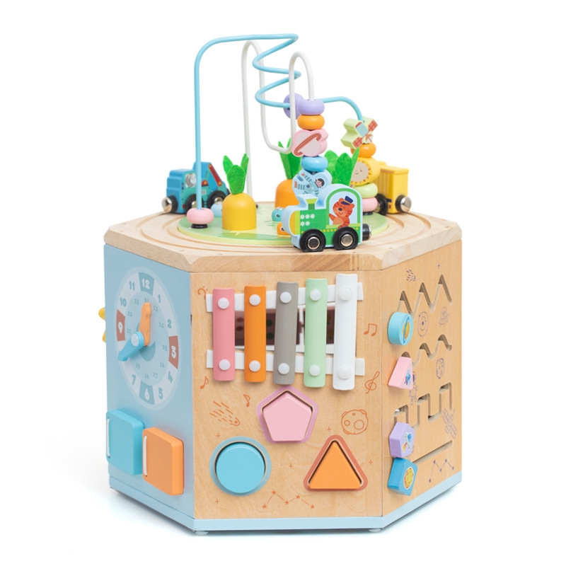 CPC CE Wooden Multi-functional Bead Maze Busy Box Treasure Chest — foto 4