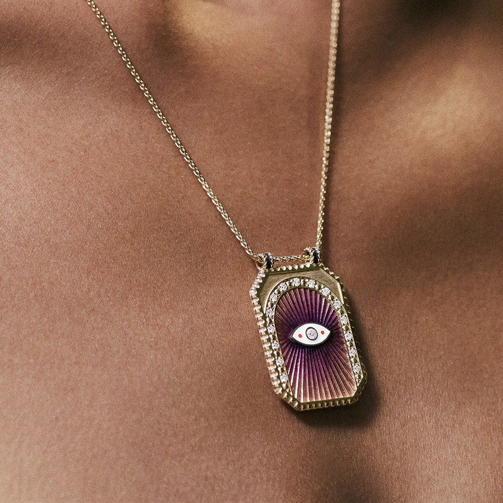 Large Heart Tarot Necklace Large Square Pendant Pendant