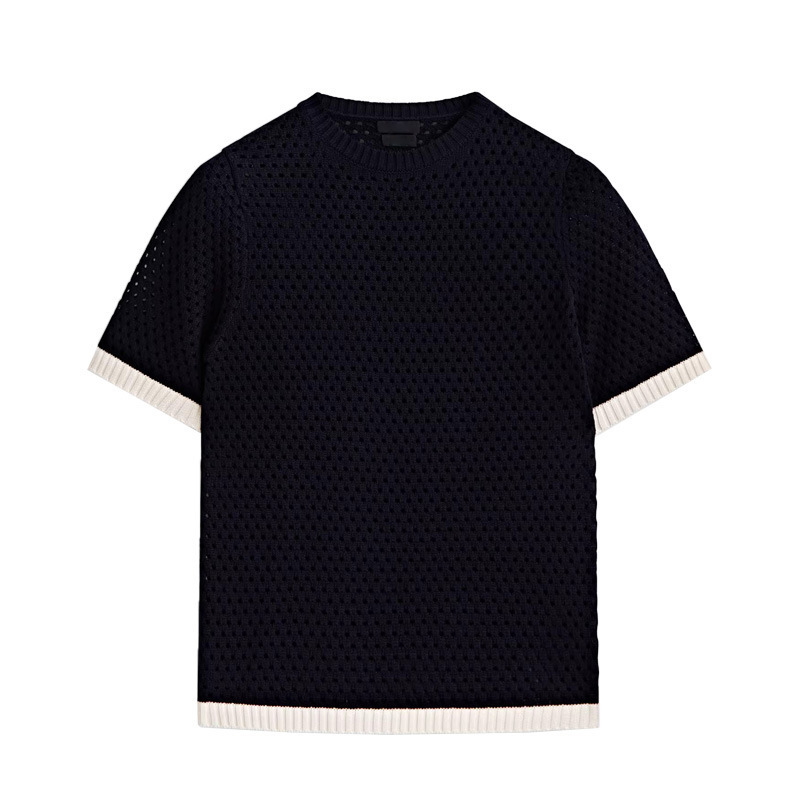 Hollow Comfort Short Sleeve Round Neck Sweater