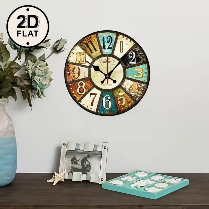 Round Wooden Wall Clock, picture 3 of 9