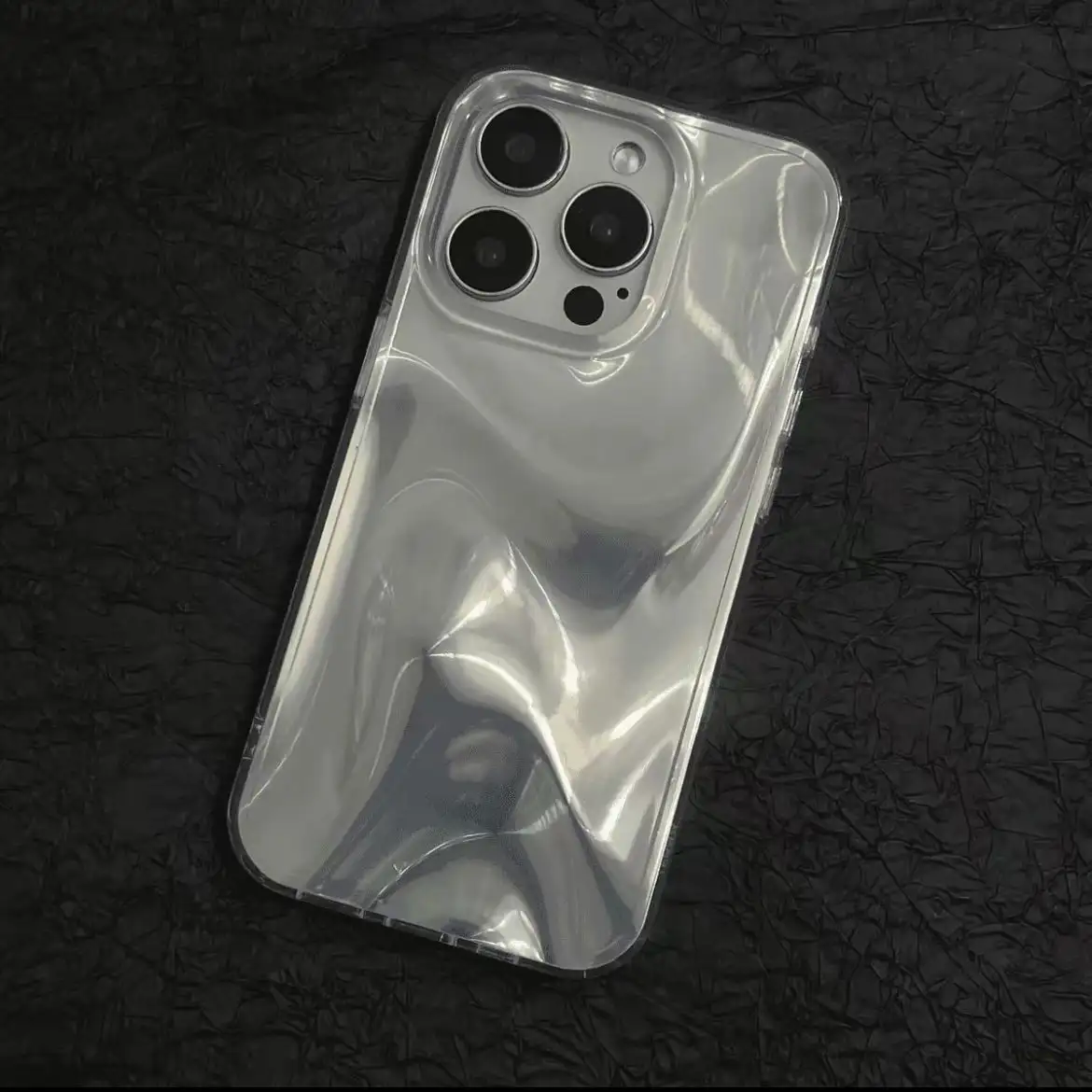 Gilding Satin Pattern Phone Case Blooming Pleated