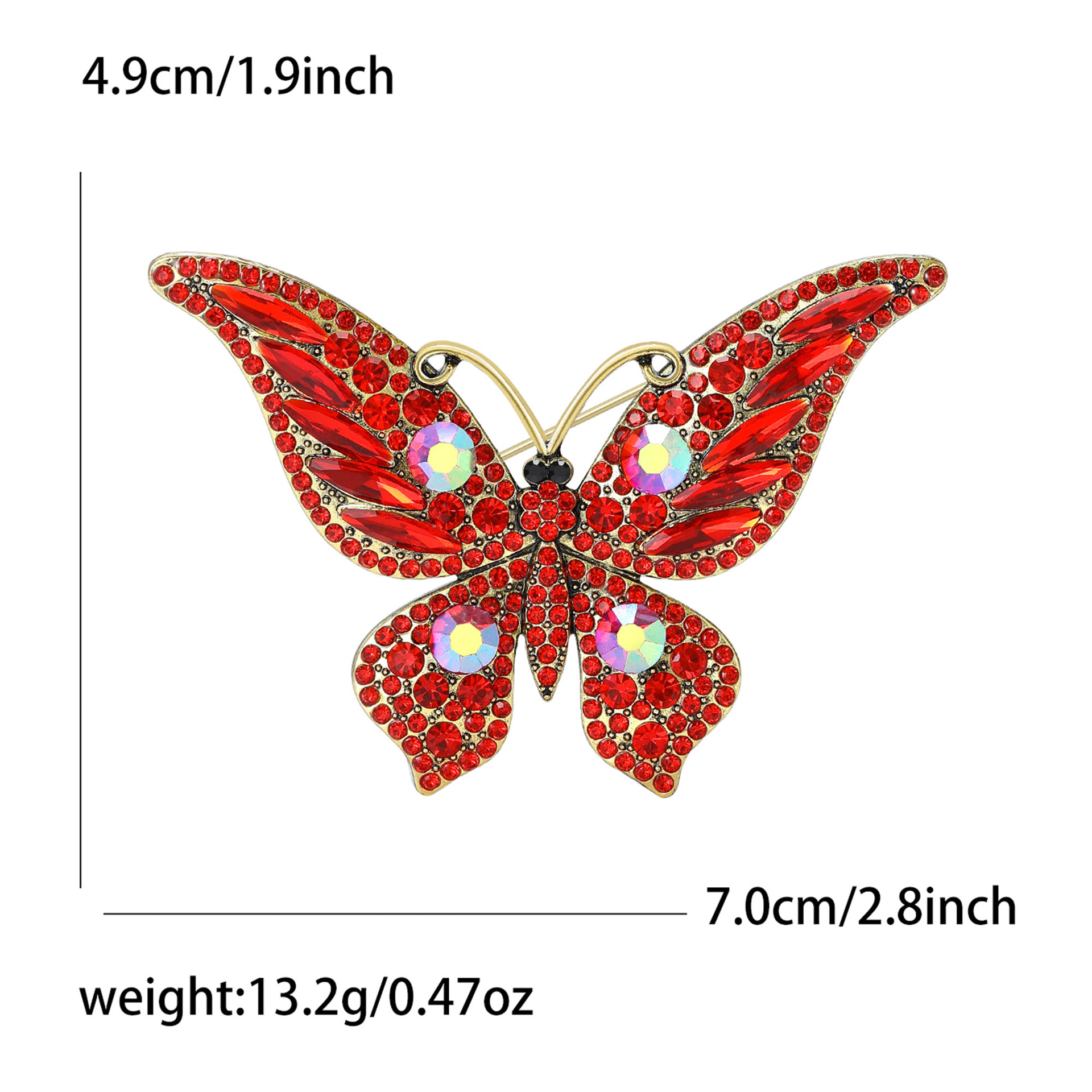 Rhinestone Butterfly Brooch, picture 3 of 11