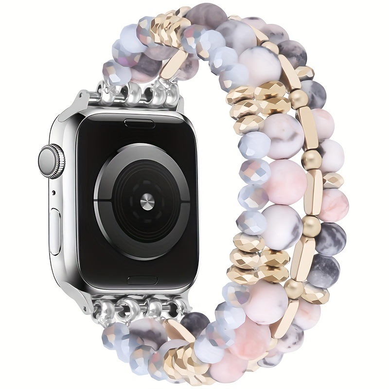 Bohemian Natural Stone Beaded Band For Watch Series Replacement Strap For IWatch Women Men 6