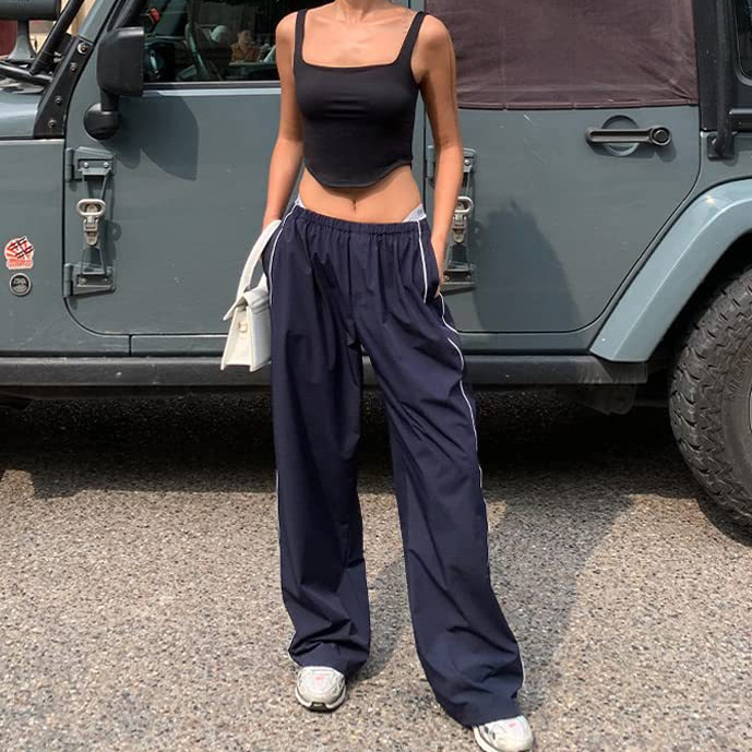 Casual Long Pants With Drawstrings On Both Sides, Elastic Waistband, And Multiple Colors
