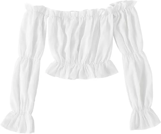 Women's Crop Top With Tube Neckline - White