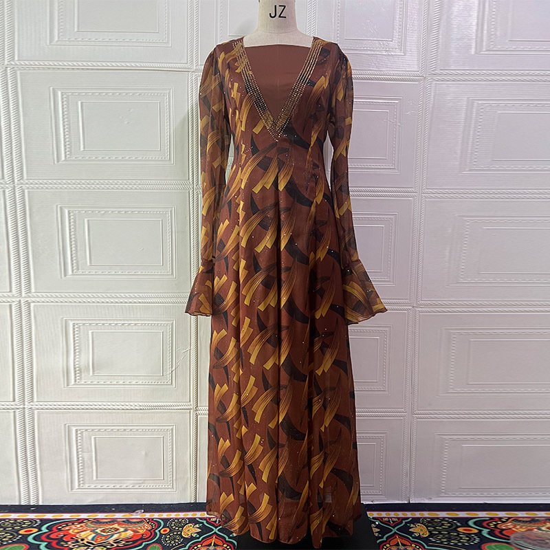 Waist controlled Lace up Temperament Female Party Robe Dress Floral Dress - Shop at LoveMi