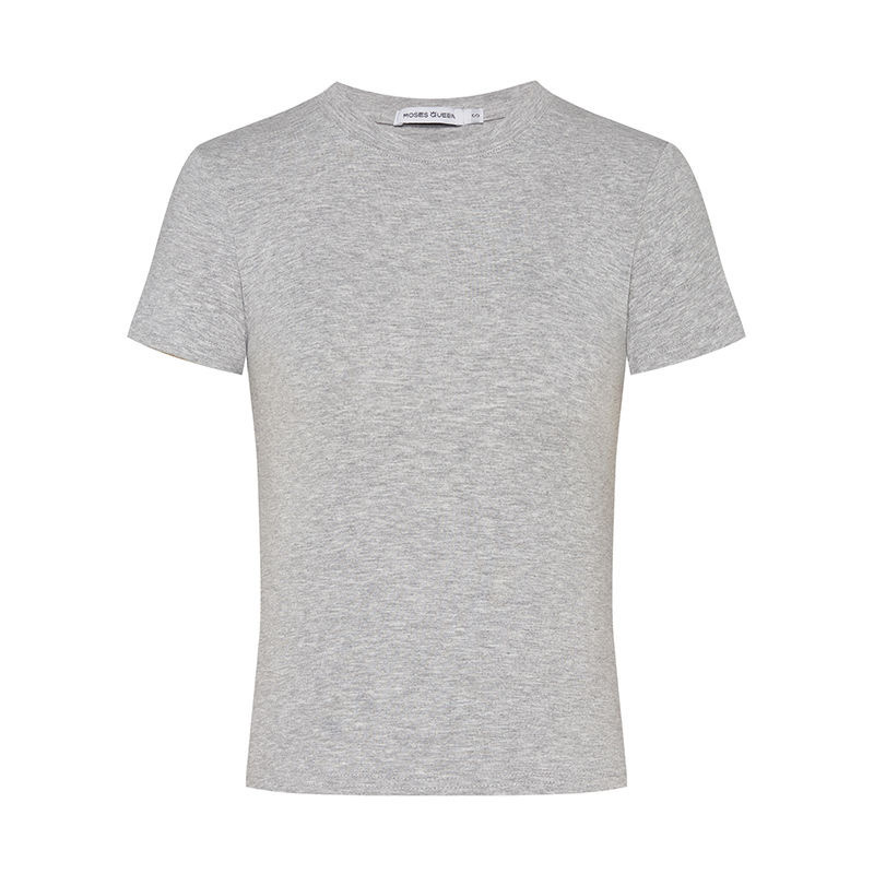 Tight Waist Shoulder T-shirt Top Short Sleeve