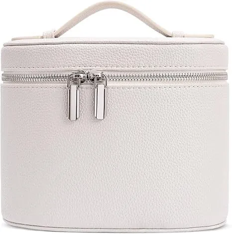 Elastic Band Leather Cosmetic Bag Large Capacity White - Shop at LoveMi