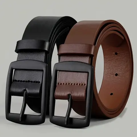 Men Business Casual Trousers Jeans Belt