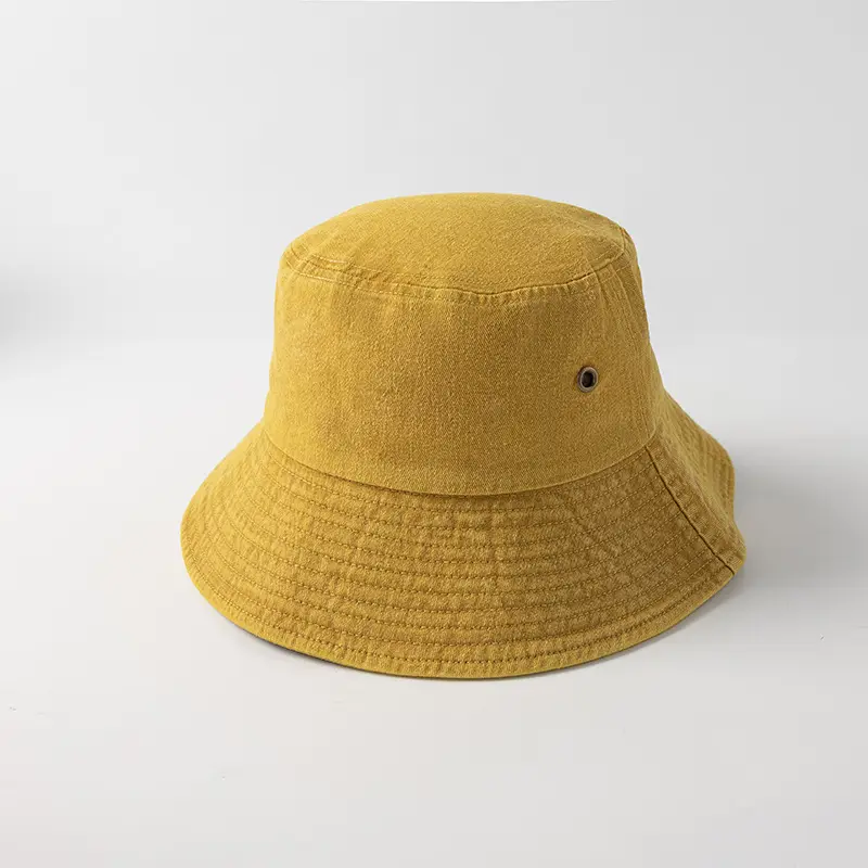 Personalized Distressed Simple Solid-Colored Bucket Hat