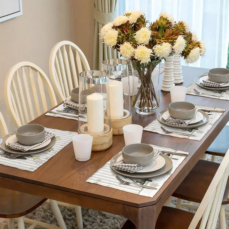 Christmas Holiday Party Table Insulation Mat Christmas Tree Linen Printing