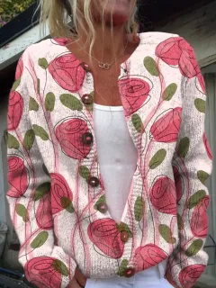 3D Digital Printing Cardigan Knitted Coat Women - Hwjb062A892-S - View 1