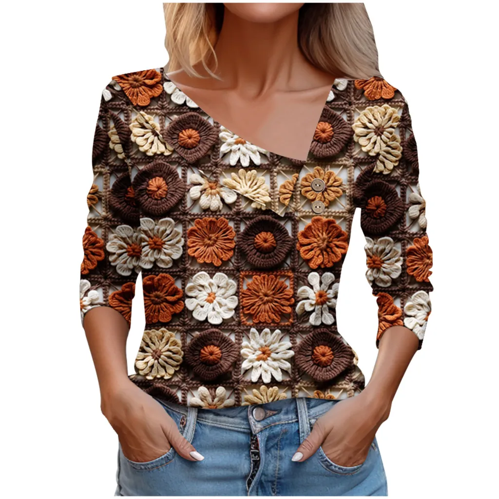 Cactus Large Flower Printed Shirt - Cr9