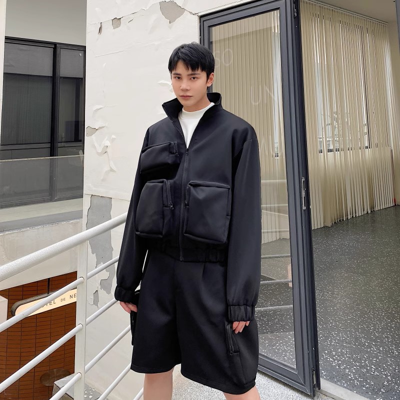 Designer Style Three-dimensional Large Pocket Profile Space Cotton Functional Workwear Jacket