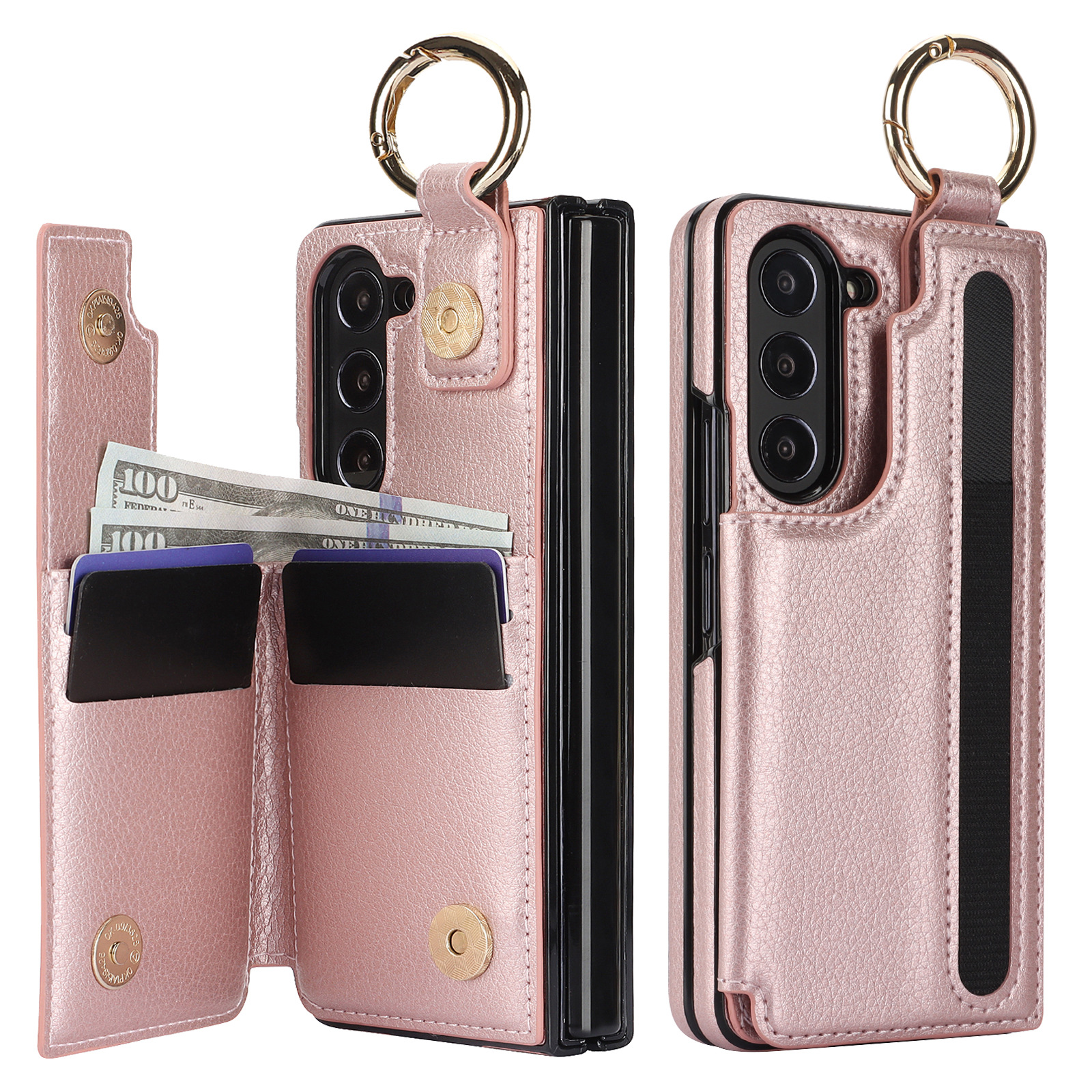 Simple Pen Slot Folding Leather Phone Case