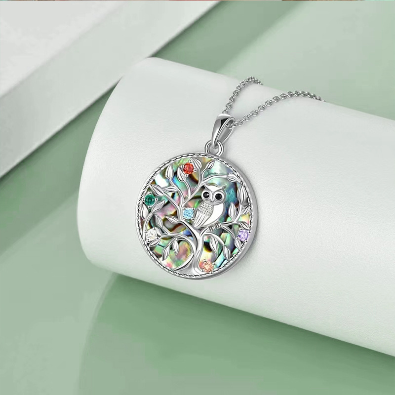 Fashion Owl Pendant Necklace For Girls Shell Patch