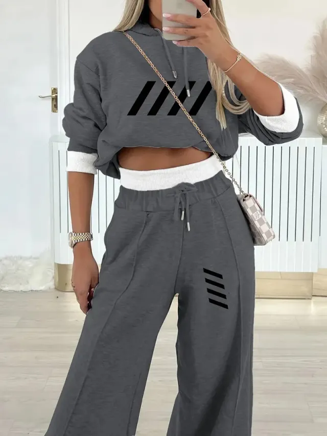 Women's Sportswear Autumn And Winter Casual Fashion Korean Version Hooded Sweatshirt Dark Gray - Shop at LoveMi