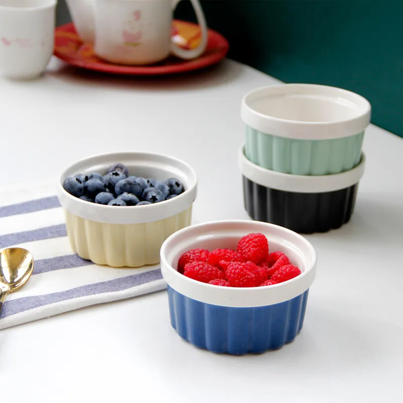 European Style Tableware Baking Supplies Color Ceramic Baking Bowl