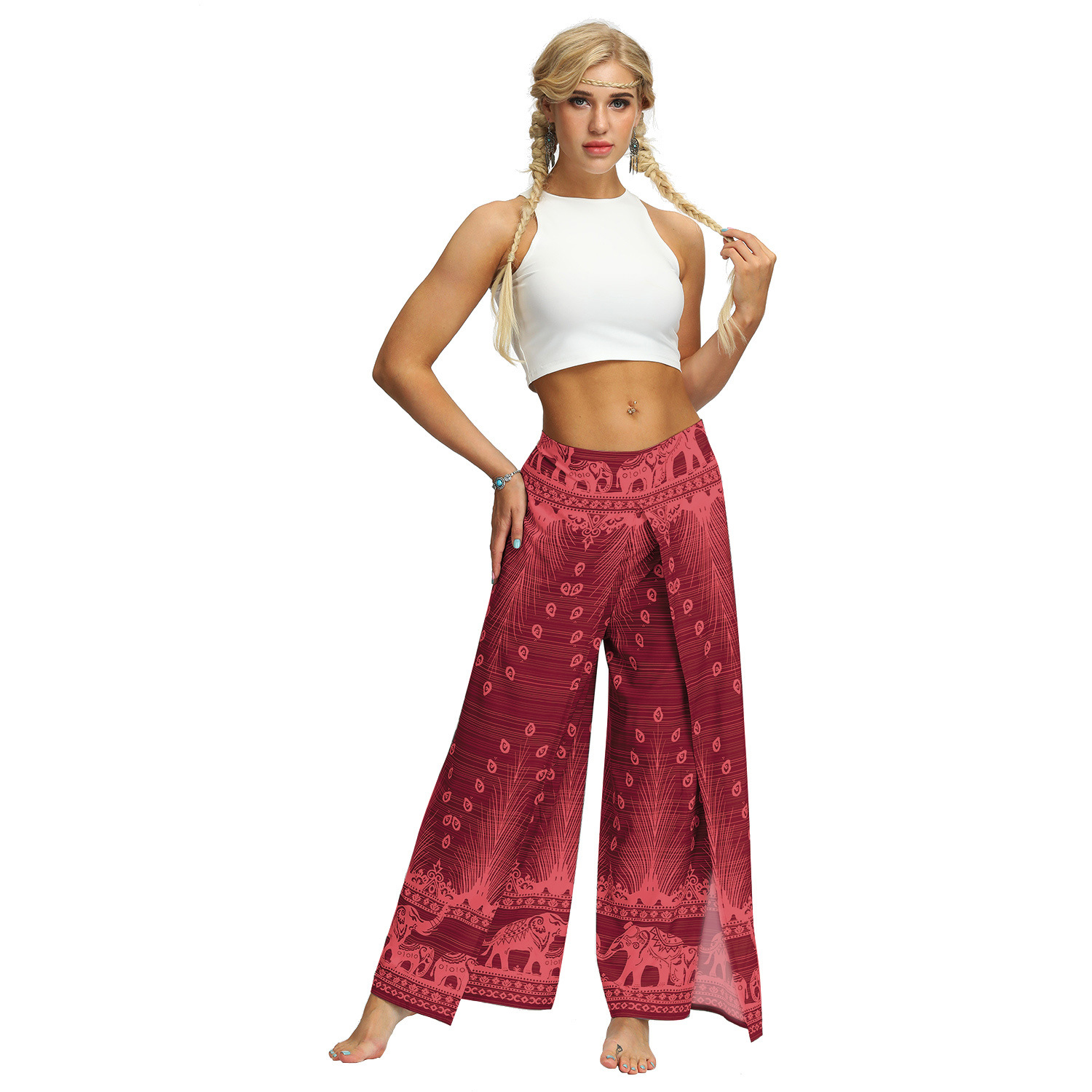 Title 18, Digital Print High Waist Wide Leg Yoga Pants Fa...