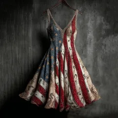 V-neck Sleeveless 3D Printed Sexy Vest Dress - Sjwdz2199931-S - View 1