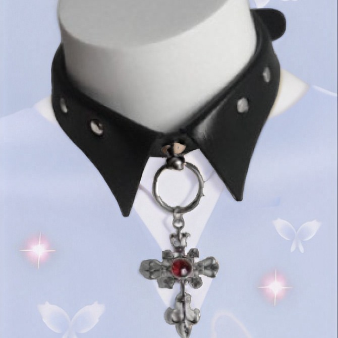 Charm Set Handmade Fake Collar Cross Necklace
