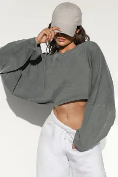 European And American Short Sports Bottoming Shirt T-shirt Knitwear - Light Gray - View 1