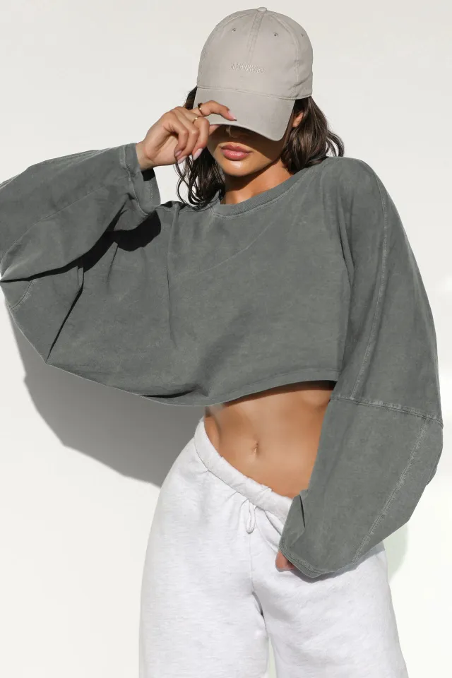 European And American Short Sports Bottoming Shirt T shirt Knitwear Light Gray - Shop at LoveMi
