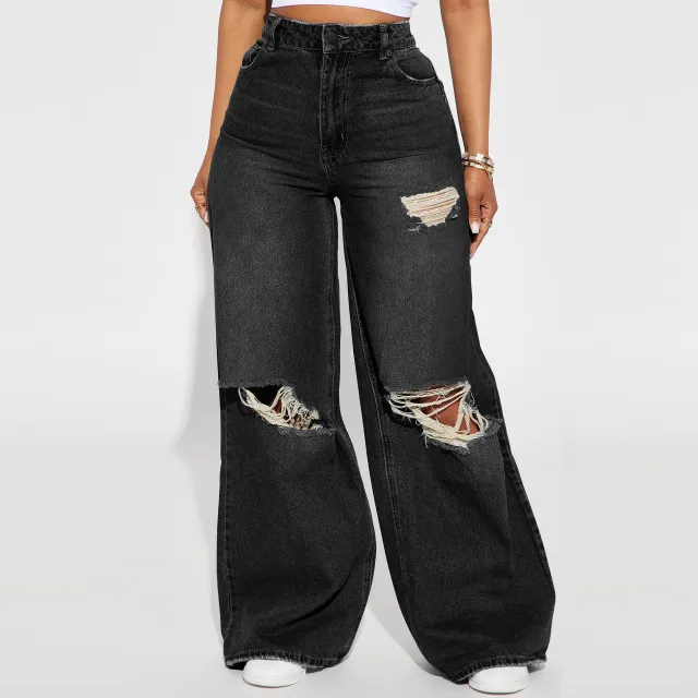 Women's Wide leg Jeans Black - Shop at LoveMi