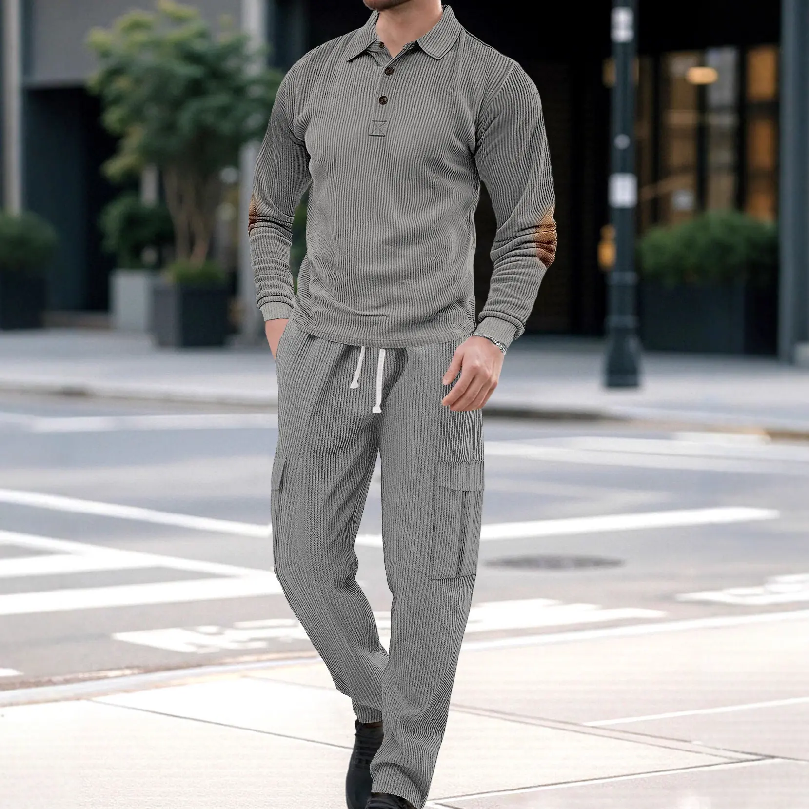 Mens Casual Sporty Two-Piece Set