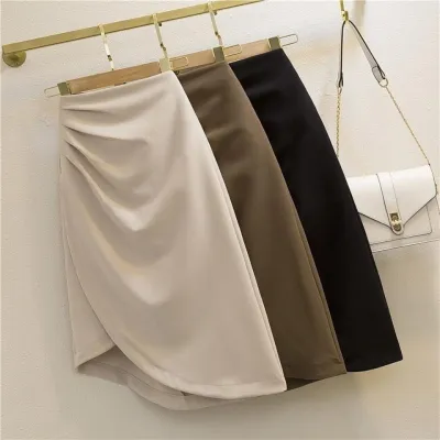Sexy Pleated High Waist Look Taller Slimming Sheath Skirt