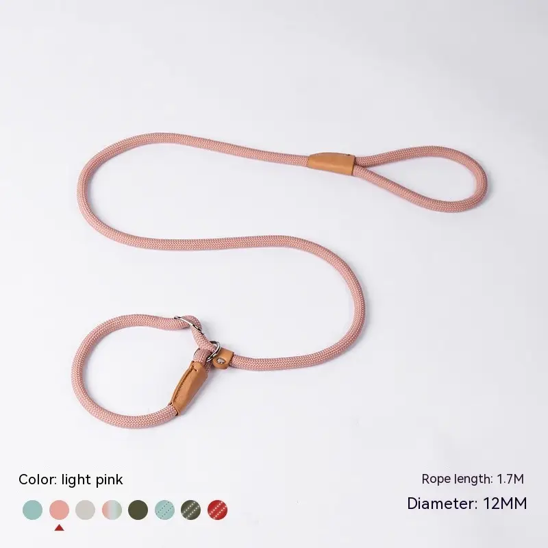 Large, Medium And Small Dogs Explosion-proof Hand Holding Rope — Light pink, Applicable within 10to75kg