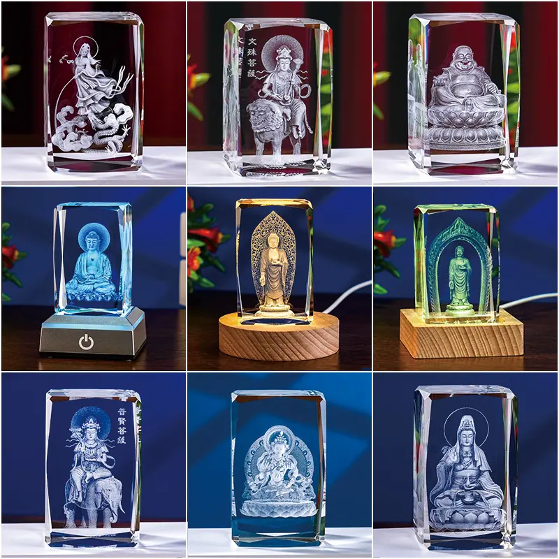 Interior Carving 3D Animal Series Crystal Statue