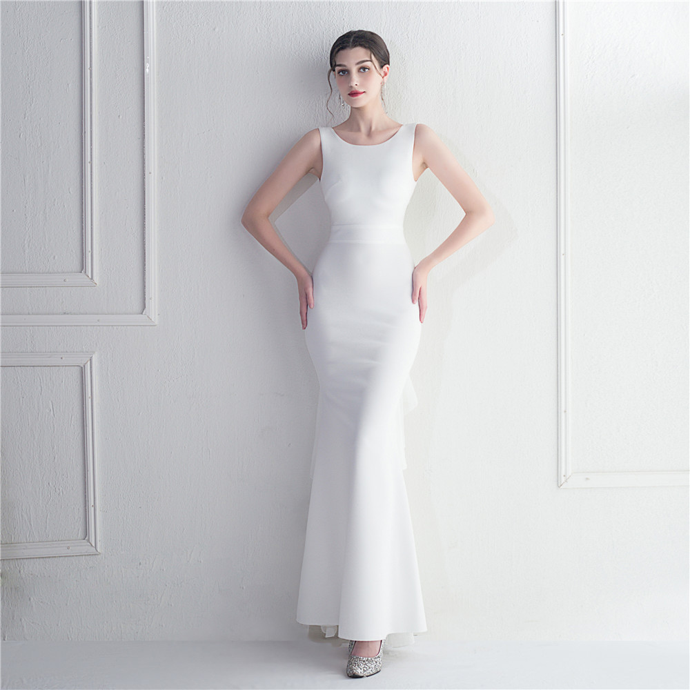 Heavy Craft Pearl Satin And Chiffon Dress